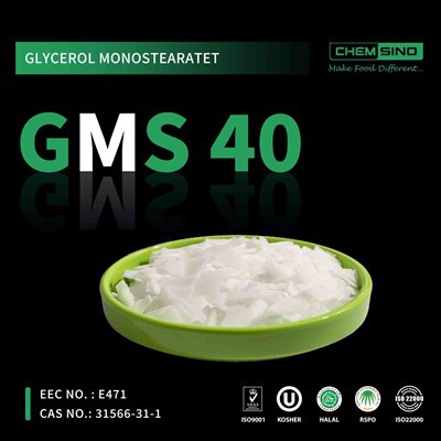 Emulsifiers CAS No.31566-31-1 GMS 40 Flake / Glycerol Monostearate 40 Flake